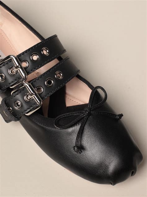 miu miu leather ballerina pumps|Women's flats shoes, flats sandals .